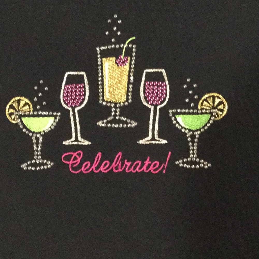 M&C Cocktails Top Small Embellished Shirt EUC